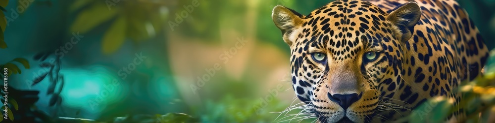 Obraz premium Jaguar portrait - generative AI