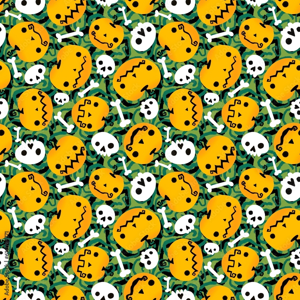 Halloween seamless pumpkins pattern for fabrics and wrapping paper and clothes print Halloween seamless pumpkins pattern for fabrics and wrapping paper and clothes print