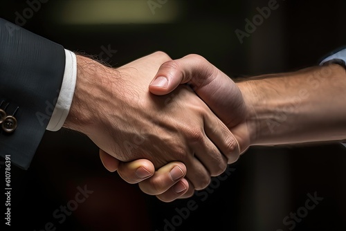 handshake between two business men - generative AI