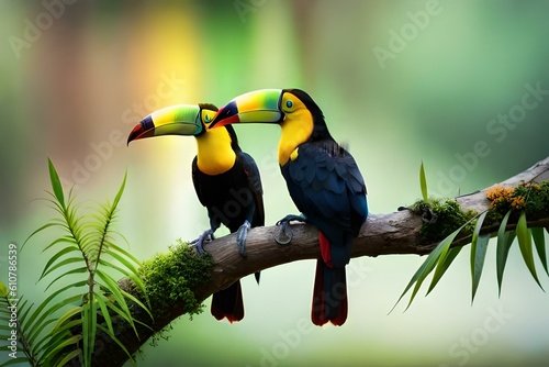 Toucan bird sitting on the branch at river © Fahad