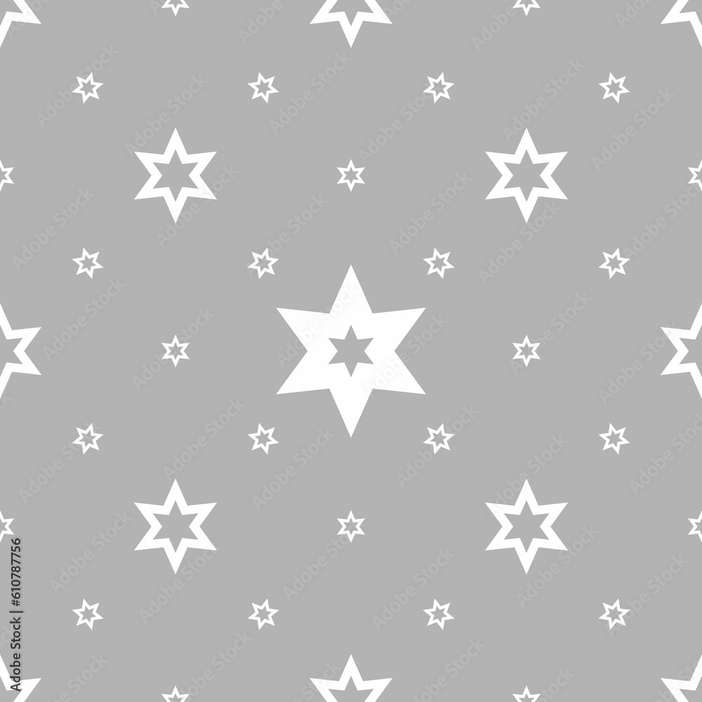 Obraz premium Seamless pattern of white stars. vector illustration