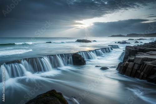 waterfall at night