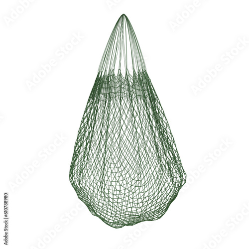 Realistic 3D Net Bag. Eco Shopper. Cut Out.