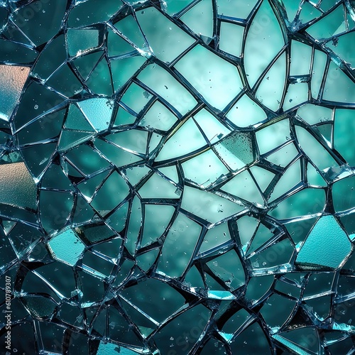 abstract broken glass background - generative AI