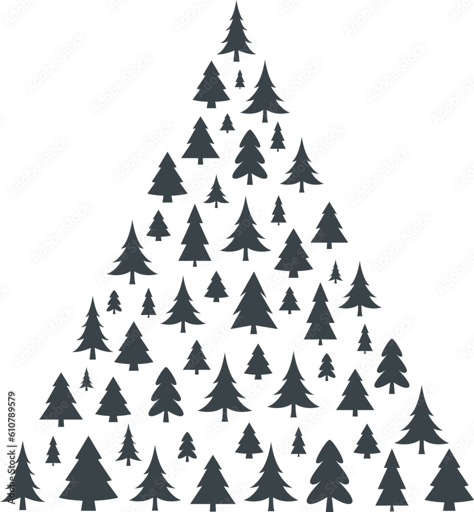 Obraz premium Abstract Christmas Tree Illustration