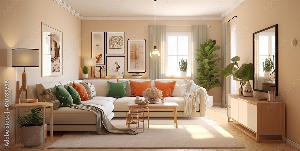 living room interior - generative AI
