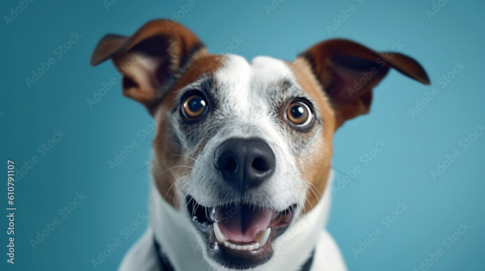 Generative Ai image of a jack russell terrier face close up Generative Ai image of a jack russell terrier face close up