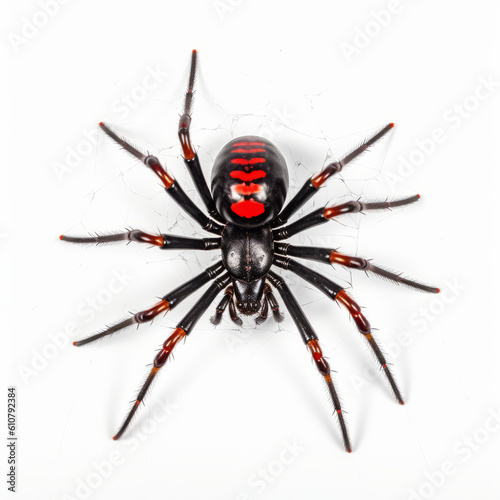 Fototapeta spider black widow isolated on white background