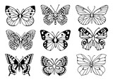 Butterflies SVG Bundle, Outline vector designs