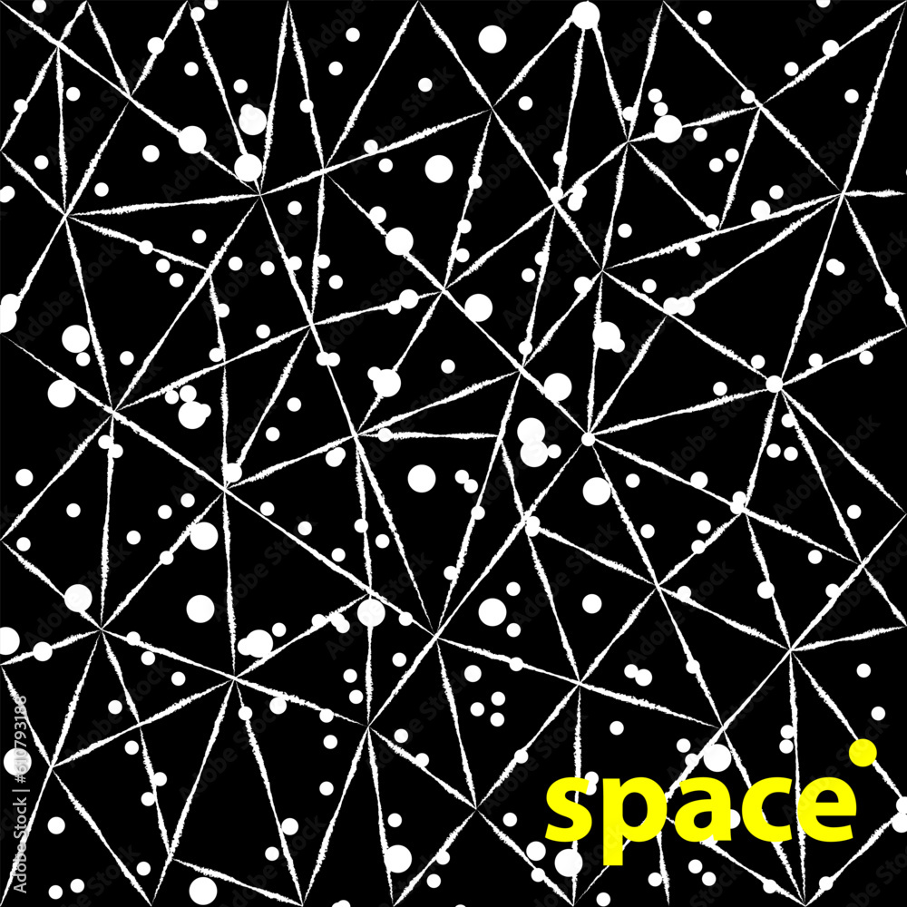 seamless geometric pattern. Vector image of the starry sky. 