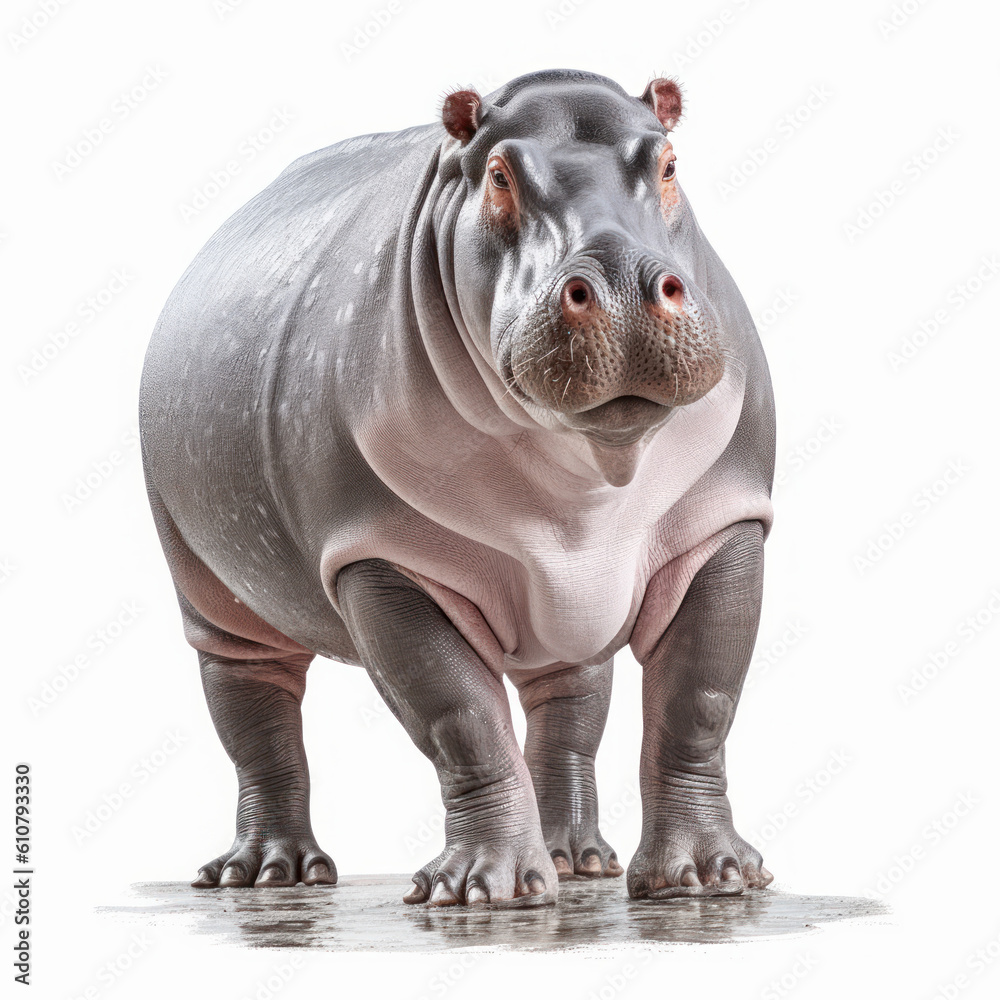 hippopotamus hyppo isolated on white background