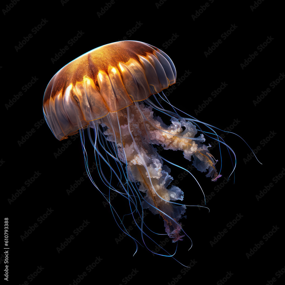 jelly fish isolated in a black background
