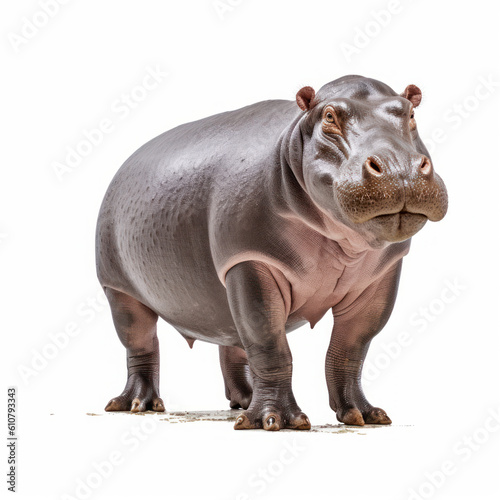 hippopotamus hyppo isolated on white background