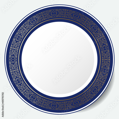 Round Frame, workpiece for your design. Ornamental elements and motifs of Kazakh, Kyrgyz, Uzbek, national Asian decor for plate, textile and print design. Circle frame. Vector. 