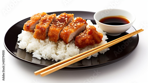 Delicious Chicken Katsu with Rice and Miso Soup