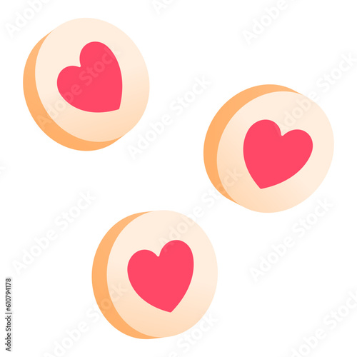 Social media heart likes on tokens
