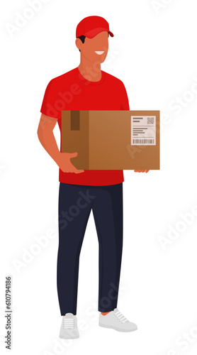 Delivery guy holding a box
