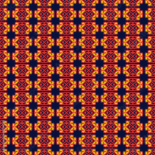 Seamless Asian pattern of the nomads of Central Asia. Nomadic ethnic stamp style. Asian ornaments.	