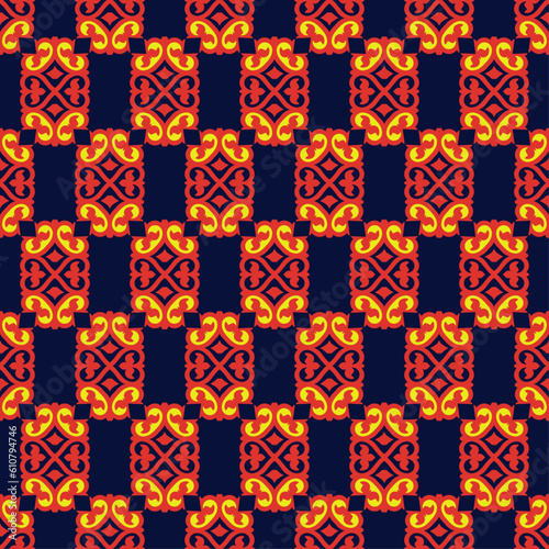 Seamless Asian pattern of the nomads of Central Asia. Nomadic ethnic stamp style. Asian ornaments.	