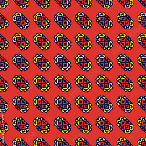 Seamless Asian pattern of the nomads of Central Asia. Nomadic ethnic stamp style. Asian ornaments.	