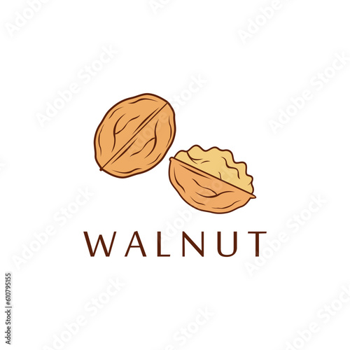 Walnut Logo Template Isolated White Background