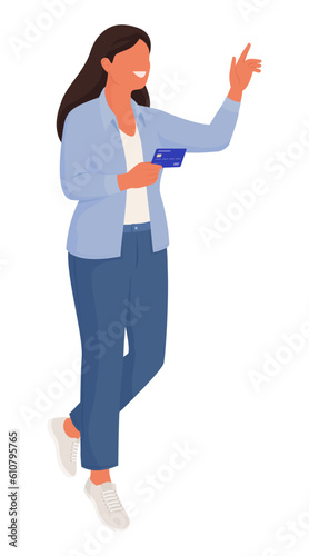 Woman doing a digital payment