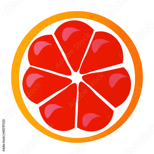 Zestaw ilustracji owoców grejpfrut | Owoce Fruit wector set illustration Fruits Icons Grapefruit