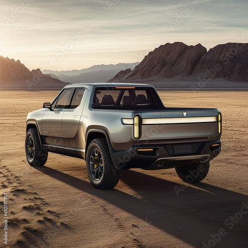 Electric truck in the desert