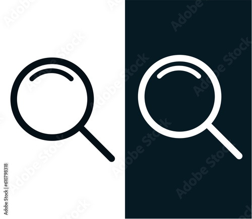 Magnifying icon logo design template flat style black and White search logo template