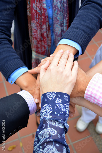 Business People Teamwork Cooperation Hands Together