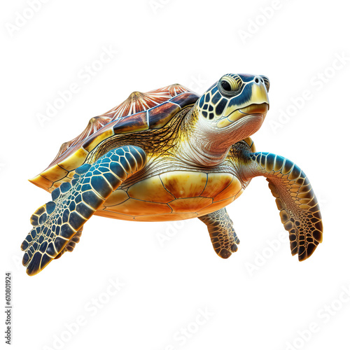 turtle isolated on white background  generative ai