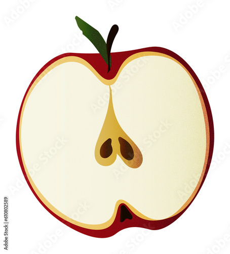 Zestaw ilustracji owoców jabłko | Owoce Fruit wector set illustration Fruits Icons Apple photo