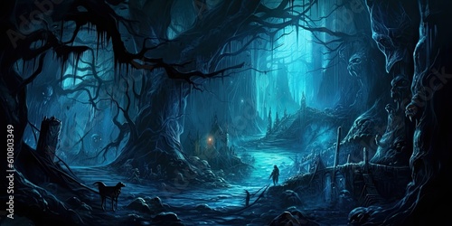 Enchanting Depths: Journey Through the Underworld's Mysteries Generative AI Digital Illustration Part#060623 