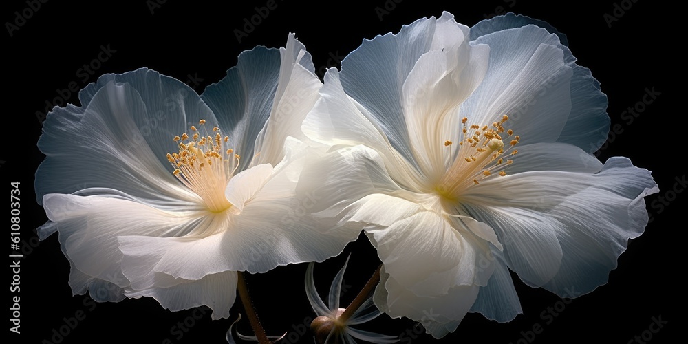 Ephemeral Blossoms macro shot of delicate and ephemeral blossoms  Generative AI Digital Illustration Part#060623 