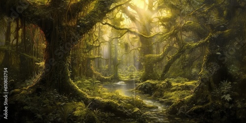 Enchanted Forest  ethereal depiction of a mystical forest  Generative AI Digital Illustration Part 060623 