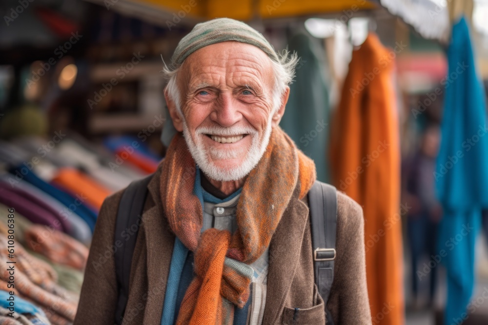 Portrait of a senior man at the market in Essaouira, Morocco
