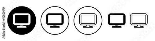 Computer icon vector. computer monitor icon.