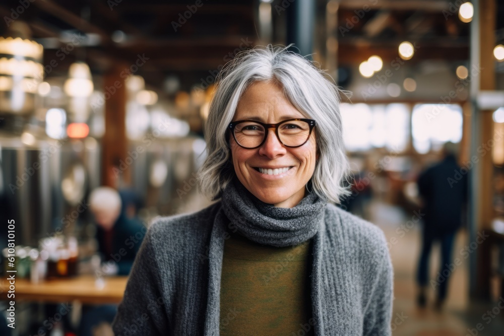 Portrait of a senior woman with eyeglasses in a coffee shop Portrait of a senior woman with eyeglasses in a coffee shop