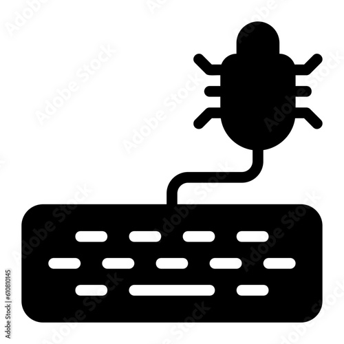 cyber attack glyph icon