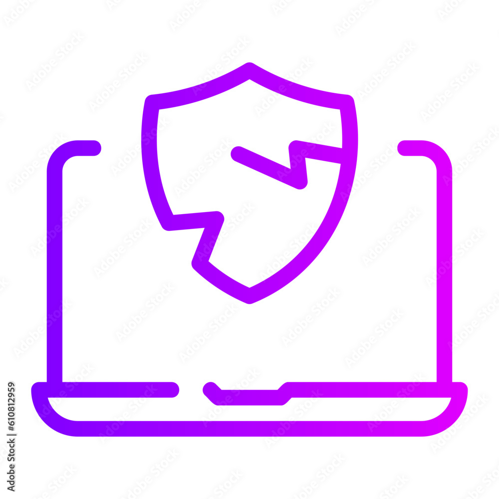broken shield gradient icon broken shield gradient icon