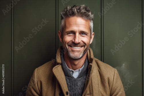 Portrait of a handsome middle-aged man smiling at the camera. © Leon Waltz