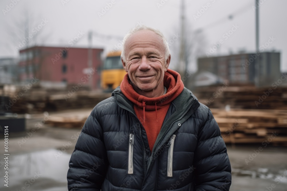 Portrait of an elderly man in a red scarf on the street Portrait of an elderly man in a red scarf on the street