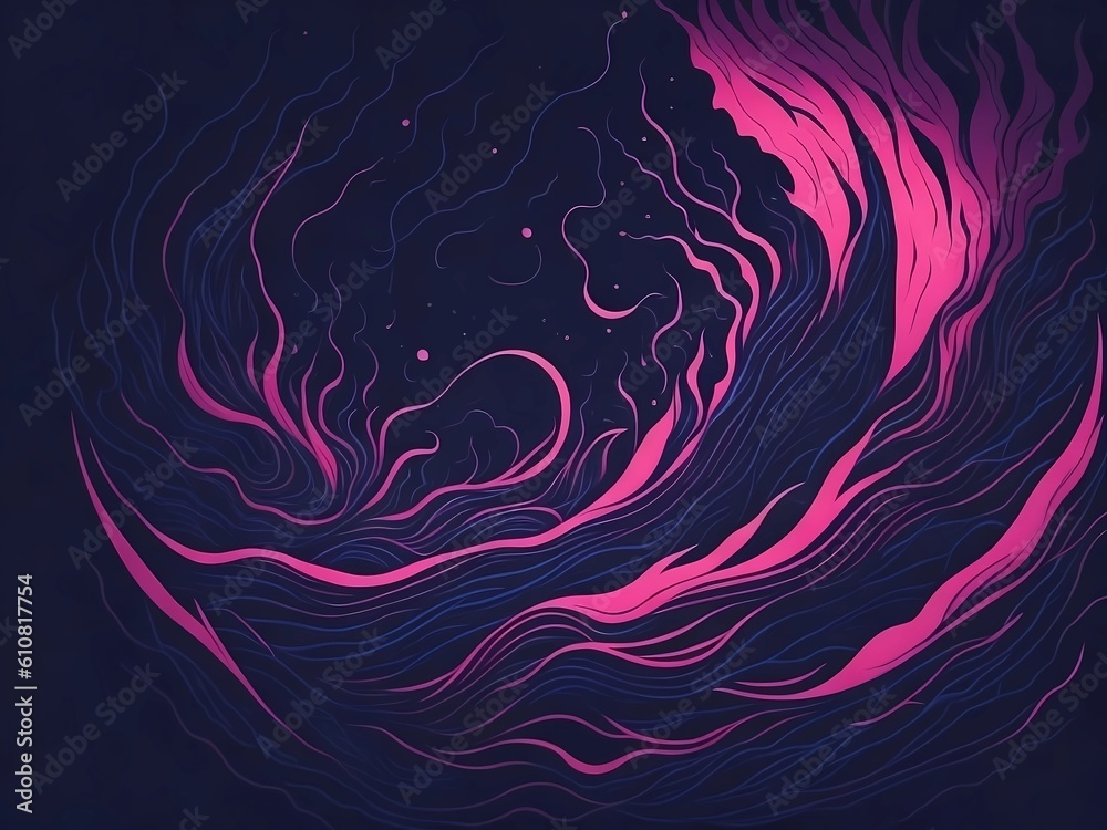 Fototapeta premium Abstract Waves, Background Design, Fluid Illustration. Generative AI.