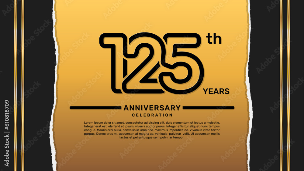 125 year anniversary celebration design template, vector template illustration