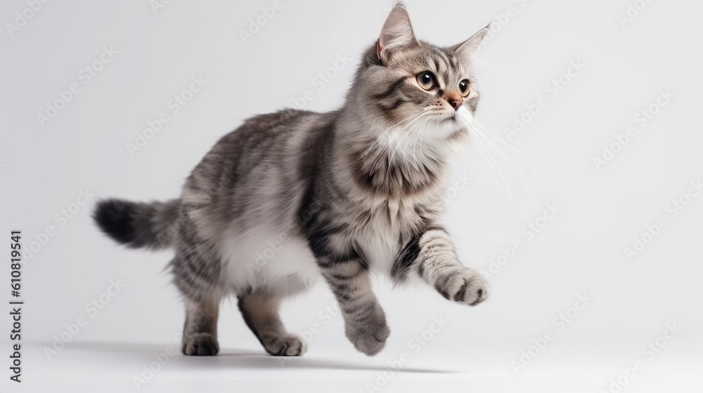 cute cat on white background, full body cute cat on white background, full body
