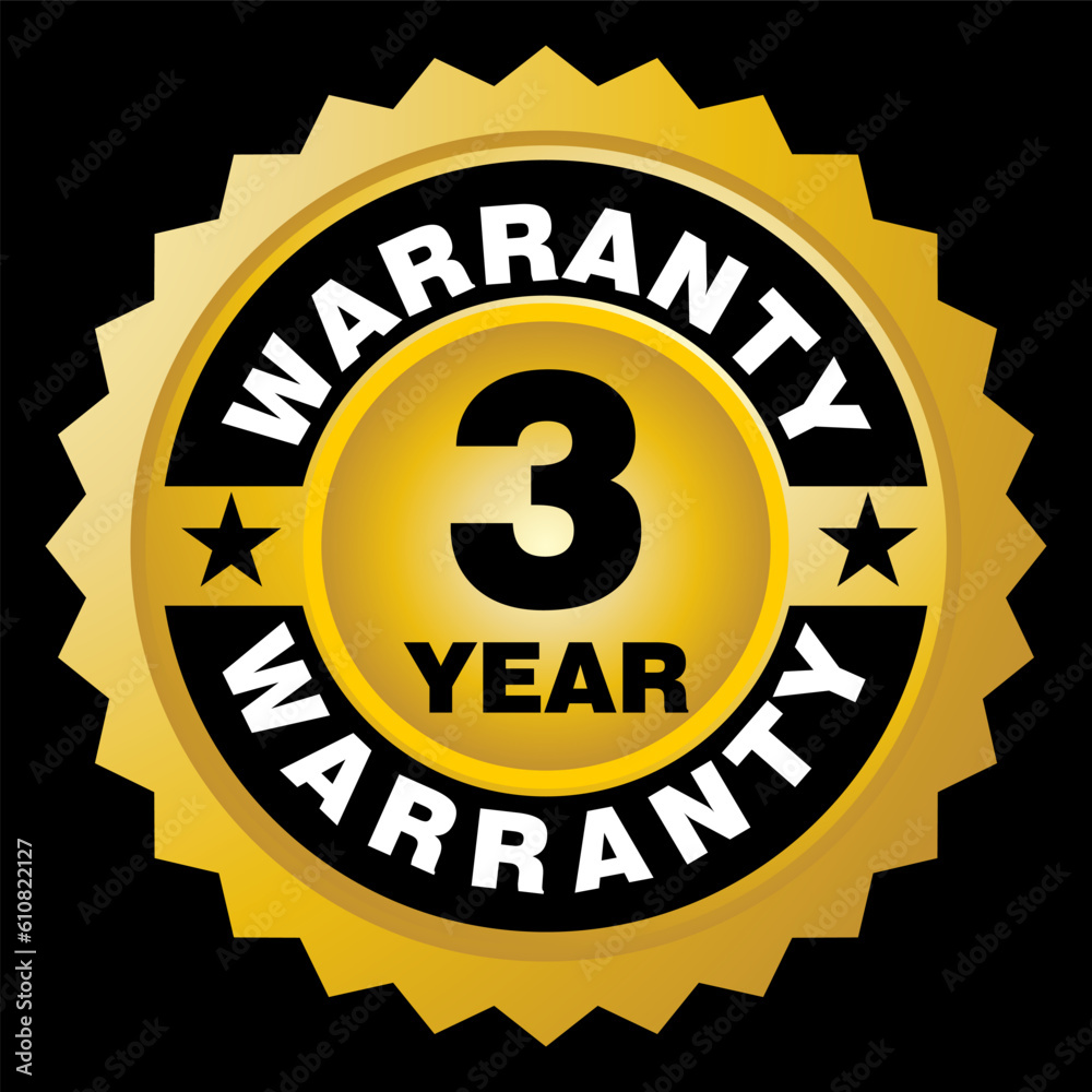 Fototapeta premium 3 Year Warranty, symbols and sticker vector