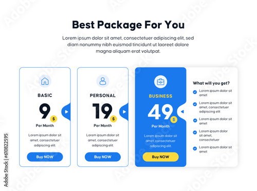 Subscription Plans Price List Collection Landing Page Section
