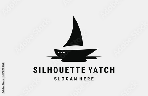 boat vector logo icon sailboat yacht anchor Nautical tropical illustration graphic .