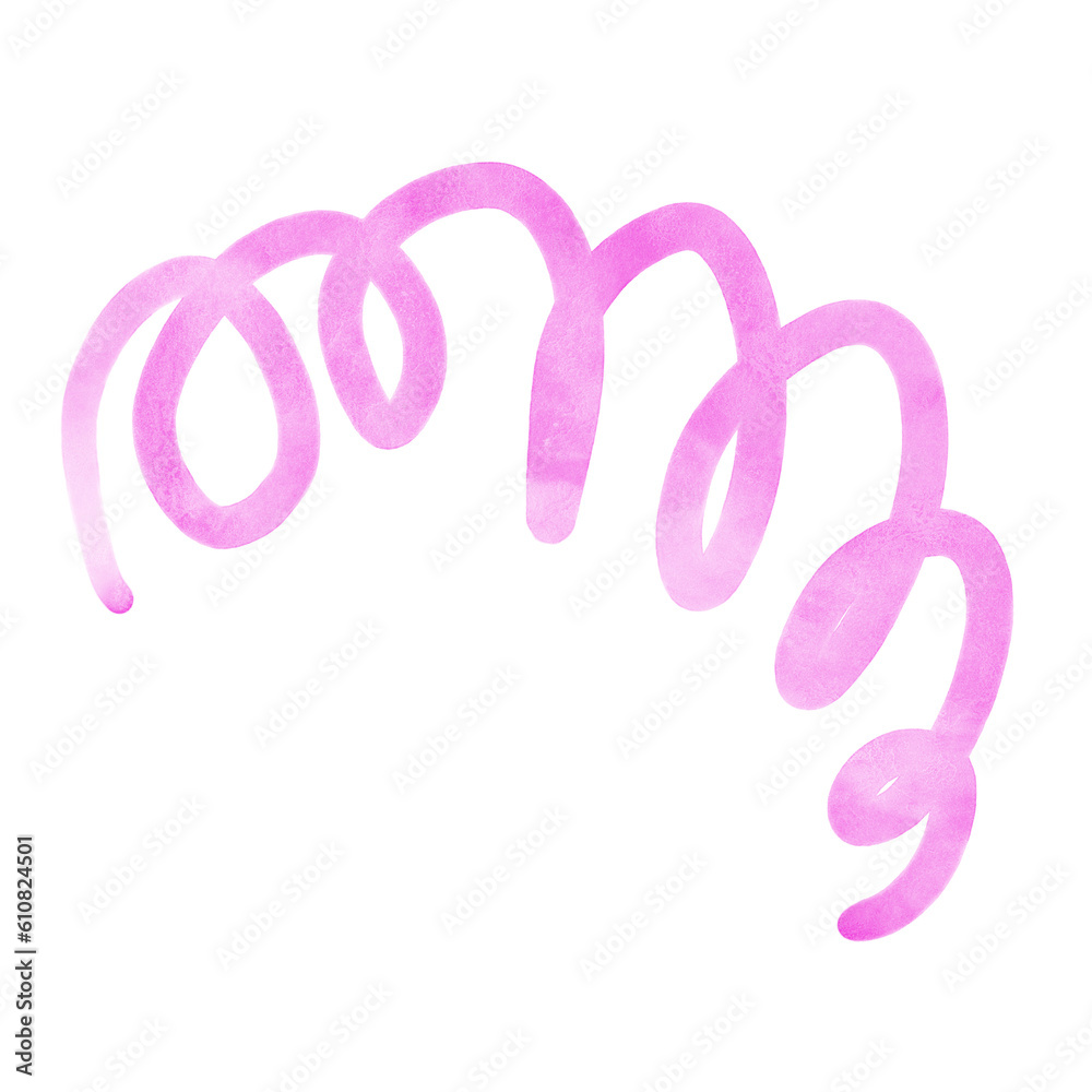 Pink Watercolor Doodle Squiggle Pink Watercolor Doodle Squiggle