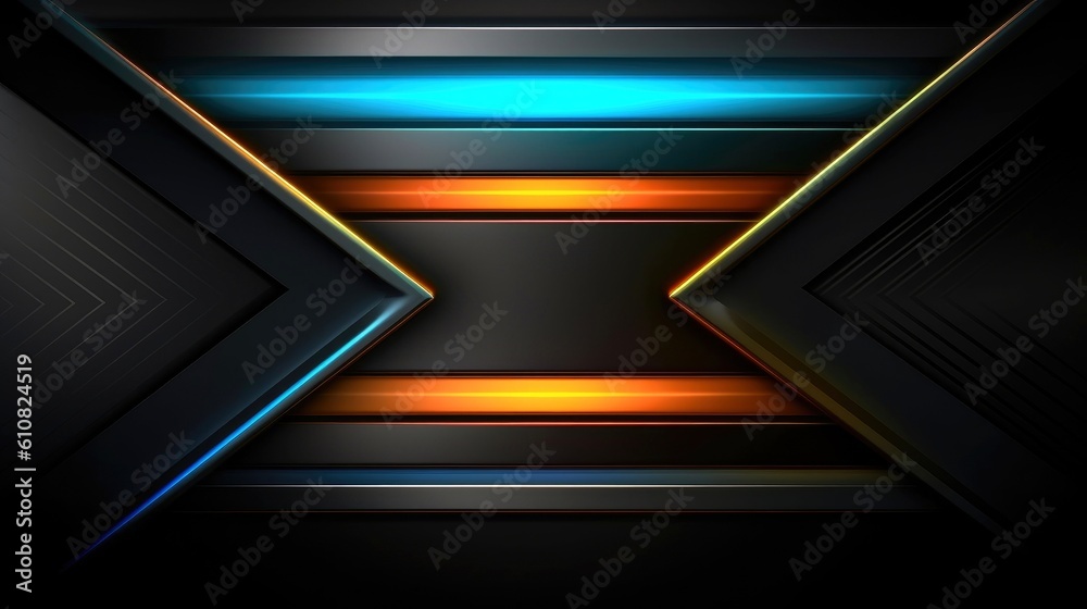 Modern futuristic dark background. Abstract futuristic background with modern shape. Techology futuristic background, Generative AI illustration Modern futuristic dark background. Abstract futuristic background with modern shape. Techology futuristic background, Generative AI illustration